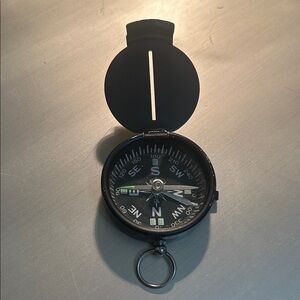 Vintage Japanese Folding Pocket Compass w/ Needle Lift